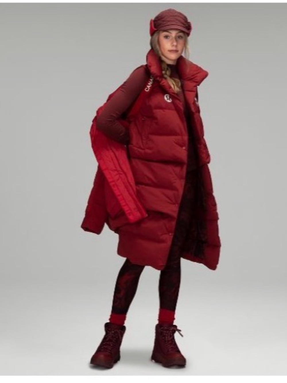 Lululemon Team Canada Women's
Transformable Parka Vest Dark Sport Red
Size 10